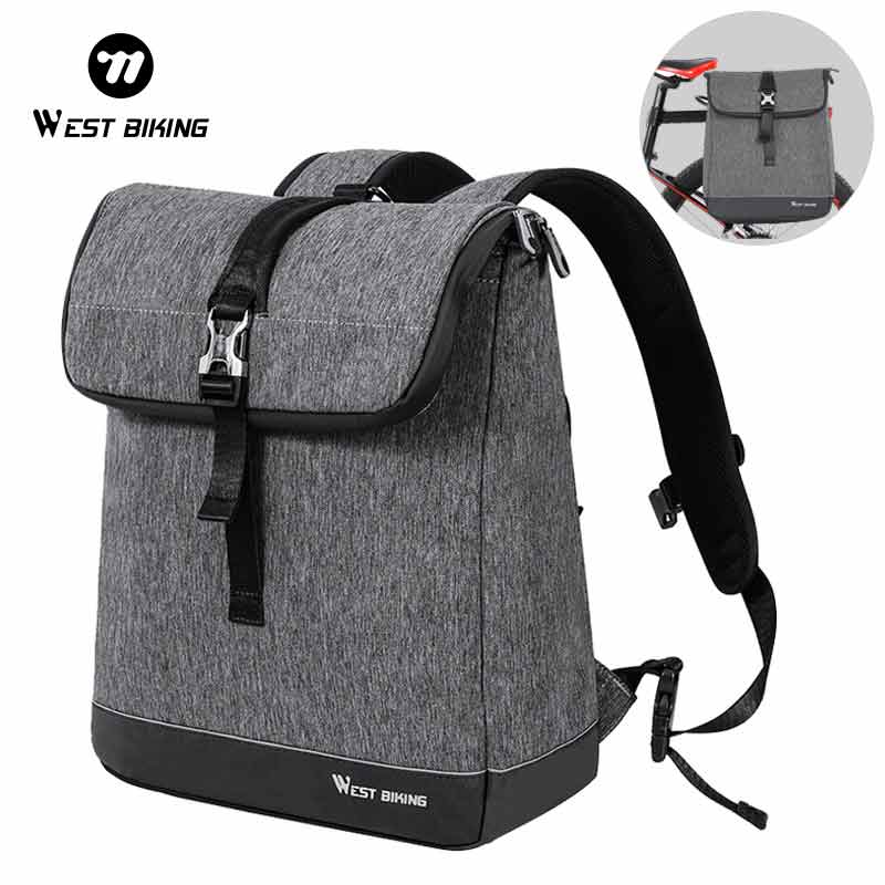 Cycling Commuter Backpack Laptop - WEST BIKING Flap Roll Top Cycling