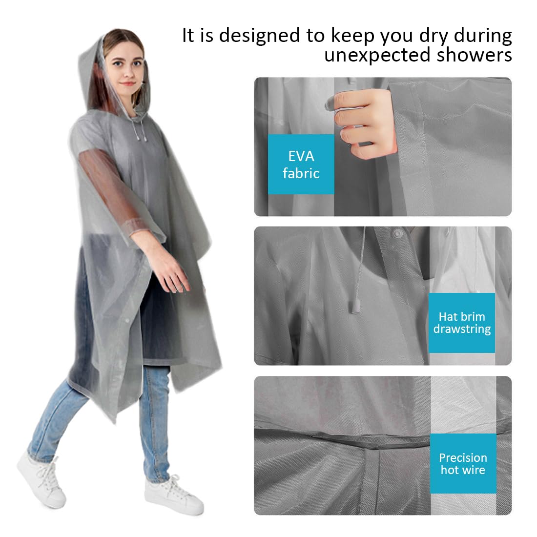 Adult Waterproof Raincoat Ponc - Cycling Commuter Rain Gear ulasan dan harga