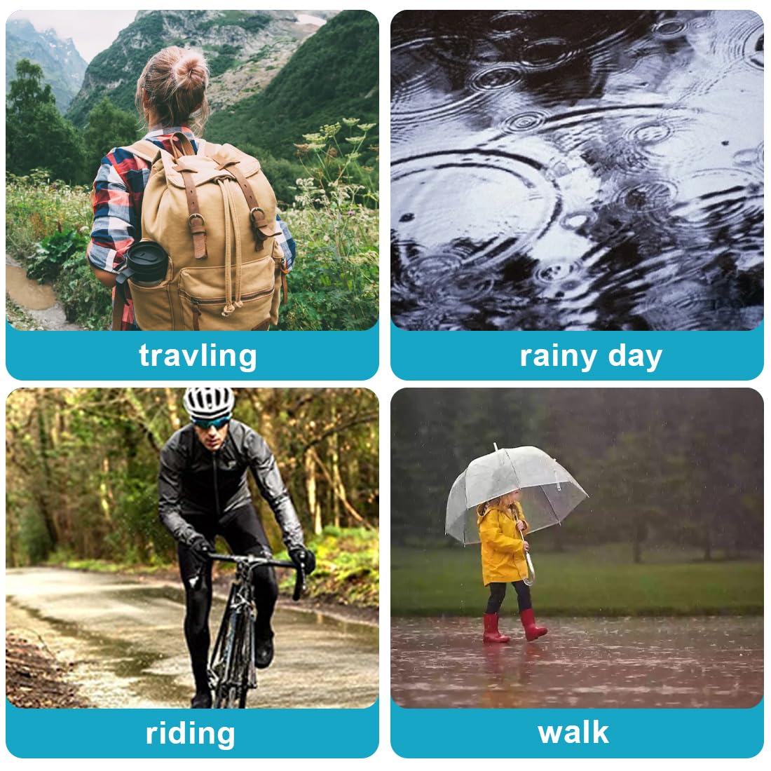 Adult Waterproof Raincoat Ponc - Cycling Commuter Rain Gear ulasan dan harga
