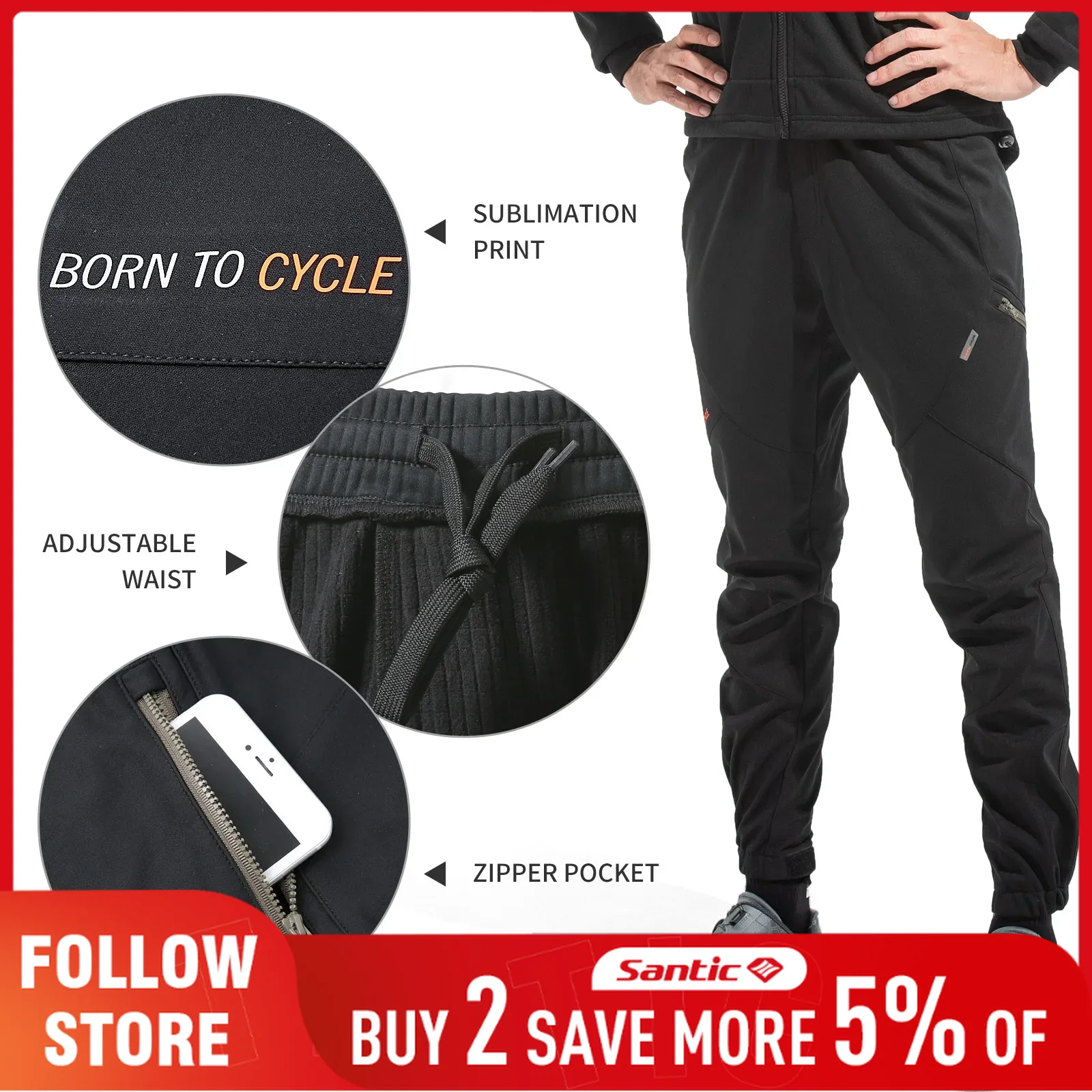 Santic Casual Cycling Pants Me - Cycling Commute Pants ulasan dan harga