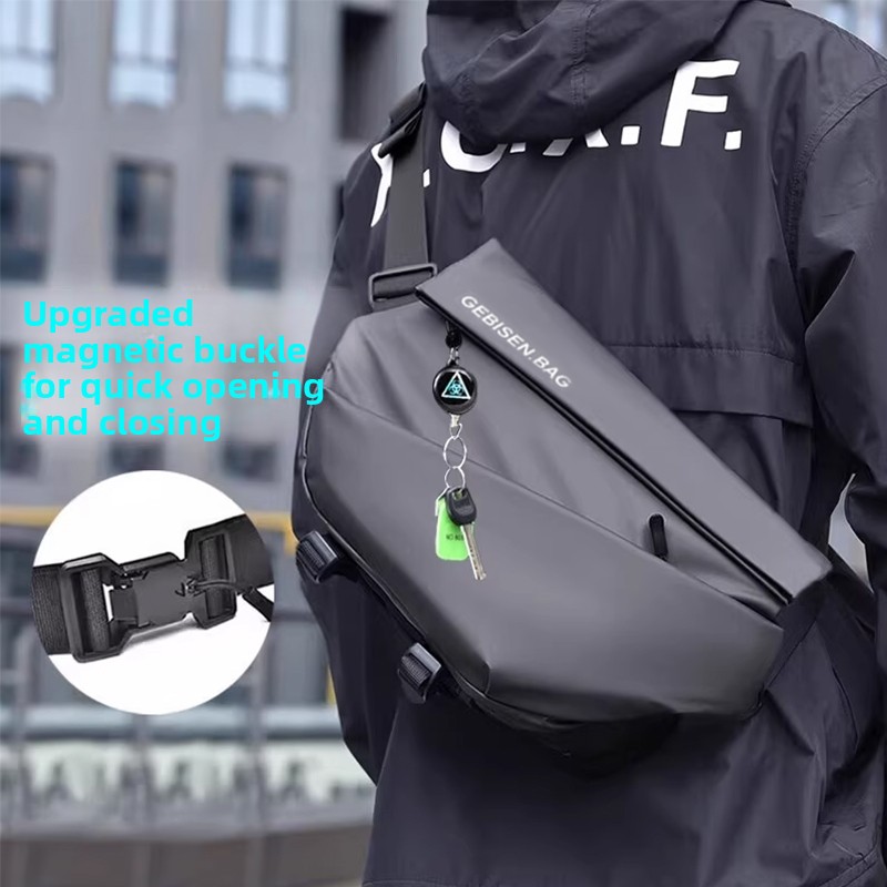 Magnetic Buckle Men Crossbody  - Cycling Commuter Bag ulasan dan harga